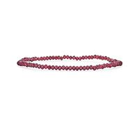 Dainty Tiny Petite Seed Caviar Rondell Bead Natural Genuine Faceted Gemstone Blue Larimar Red Garnet Black Pink Tourmaline Green Jade Strand Stretch Bracelet For Women Teen Adjustable Stacking Set