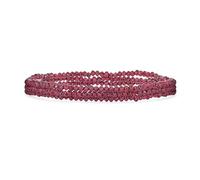Dainty Tiny Petite Seed Caviar Rondell Bead Natural Genuine Faceted Gemstone Blue Larimar Red Garnet Black Pink Tourmaline Green Jade Strand Stretch Bracelet For Women Teen Adjustable Stacking Set