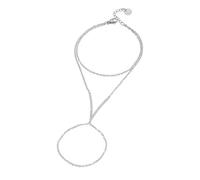 Dainty V-Shaped CZ Hand Chain Finger Slave Bracelet for Women, Adjustable, Metal, Cubic Zirconia