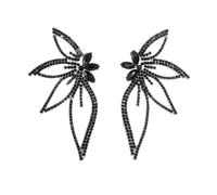Dainty Vivid Big Butterfly Studs Earrings for Women,Boho Vintage Sparkly Rhinestones Flower Earrings Wedding Party Jewelry Gifts, Gold Plated, Crystal
