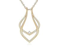Dainty Waterdrop Ring Holder Necklace for Women Men CZ Simple Ring Keeper Necklaces Geometric Pendant Bride Wedding Engagement Saver Jewelry Birthday Valentine's Day Gifts Wife Girlfriend Mother, one