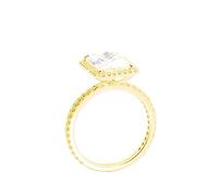 Dainty Wedding Band, Anillo de Compromiso para Mujer with Big Rectangle Moissanite 9K Yellow Gold Size X 1/2