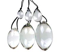 DaiQei 6 Sizes SM Egg-Shaped Glass Anal Ball with Portable Rope Anal Plug Anal Beads Anal Ball Glass Dildo Large Egg Buttplug Prostate Massager Vagina Masturbation SM Sex Toys for Women Men(Size:XL)