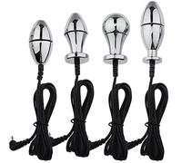 DaiQei Electrical Stimulation Butt Plug Metal Electric Prostate Massager Anal Plug Set Electro Shock Device Vaginal Anal Dilator Butt Plug Sex Toys For Men And Women(002)