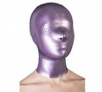DaiQei Latex Mask, SM Erotic Fetish Mask Extreme Slave Bondage Mask Leave Breathing Holes Latex Full Mask Handmade Sex Games BDSM Mask for Women and Men Latex Mask Erotic Games Cosplay Party (Color :