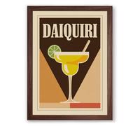 Daiquiri Vintage Poster Art Deco Framed Wall Art Print A1 (84.1×59.4cm) Walnut, Wall Decor for Living Room, Bedroom, Office & Home, Ready to Hang, Art Gift