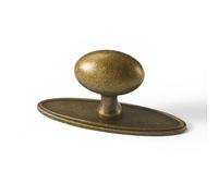 dairazan Oval Cabinet Knobs with Backplate - 2 Pack Antique Brass Handles for Dresser Drawer Furniture Bedroom Kitchen Cupboard (2, Antique Brass)