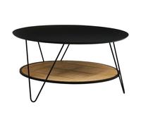 daire metal top coffee table with hairpin legs in black