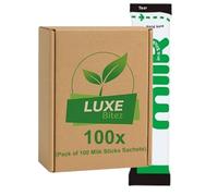 Dairies Semi Skimmed Milk Sticks 10ml,Convenient Single-Serve Packets, Ideal for Hot Drinks,Travel-Friendly Pack 100, Instant Milk Powder for Coffee, Tea & More | Compatible For Lakeland By Luxe Bitez
