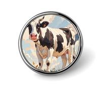 Dairy Cow Button Pin Personalized Metal Lapel Pins Badges Classic Round Brooch Pin Novelty Unique Enamel Pins Cute Funny Pinback Button Badge for Jackets Backpacks Bags Coat