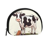 Dairy cow Coin Purse, Mini Wallet for Women Men Gifts Change Bag with Zipper Shell Shaped Small Coin Bag Travel Organizer Change Storage Pouch for Cash, Cards, Keys, Lipstick