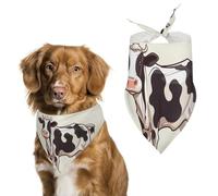 Dairy Cow Dog Bandana Triangle Dog Scarf Washable Polyester Dog Bibs Cute Pet Bandana for Medium Large Dogs Puppy and Cats