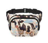 Dairy Cow Fanny Pack For Women Waterproof Adjustable Belt Bags Waist Pack Fashion Casual Crossbody Bags Bum Bag For Running Workout Hiking Traveling, Black, One Size