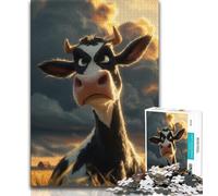 Dairy Cow JigsawPuzzle 1000 Pieces for Teenagers,Challenging To Complete But Fun And Humorous Birthday Present,Gifts,Wall Art 75x50cm