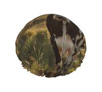 Dairy Cow Print Double Layers Shower Cap Bathing Shower Caps Ladies Men Shower Caps Salon Home Use