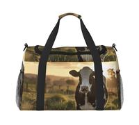 Dairy Cow Print Functional Travel Tote Ample Space Travel Bag Foldable Carry On Tote for Weekender