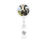 Dairy Cow Print Retractable Badge Holder, Cute Nursing Badge Reel, Badge Clip Id Card Holders