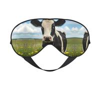 Dairy Cow Print Soft Eye Mask, Adjustable Strap Soft Eye Cover Blindfold for Travel Yoga Nap Shift Work