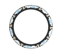 Dairy Cow Print Steering Wheel Cover Non-Slip Ergonomic Design Decoration Car Interior Accessory