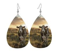 Dairy Cow Print Teardrop Dangle Earrings Elegant Women Fashion Jewelry Valentine'S Festival Wear