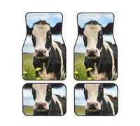 Dairy Cow Print Vehicle Accessories Foot Mat Set 4 Pieces Floor Mats Protection Vans Sedans Trucks