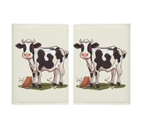 Dairy Cow Printed Passport Cover Case Passport Holder For Travel Passport Cards Protector Travel Covers Wallet Case RFID Blocking Leather Card Case for Women Men, Dairy Cow, 20.3x13.8cm, Modern