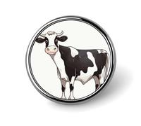 Dairy Cow Round Badge Cute Enamel Lapel Pin Brooches Button Pin Personalized Clothing Decoration Unisex Badge Holder Hats Bags Shirts Decor