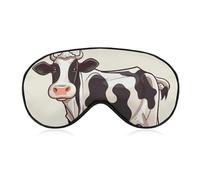 Dairy Cow Sleep Mask Soft Comfortable Eye Mask with Adjustable Strap Eye Cover Eye Shade for Men Women Work Travel