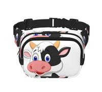 Dairy Cow Square Double-Layer Waist Bag Chest Bag Crossbody Bag Running Travel Hiking Waist Bag