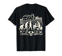 Dairy Farmer Evolution Farming Agriculture Cow T-Shirt