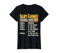 Dairy Farmer Hourly Rate Dairy Farming Farmer Cows Lover T-Shirt, Women, Black, X-Large