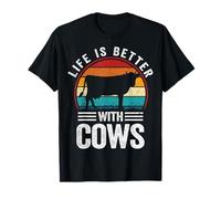 Dairy Farming Retro Cow Lover Life is Better with Cows T-Shirt