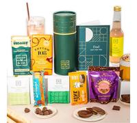 Dairy Free Chocolate Gift Box with Truffles & Hot Chocolate Set, Fathers Day Gift Hamper For Dad Lactose Free Plus Non-Alcoholic Mocktail by EDEN & CO