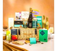 Dairy Free Hamper with Truffles & Hot Chocolate Set, Wicker Sharing Family Hamper, Thank You Gift Hamper for Her by EDEN & CO - Plus 2 Prosecco