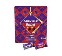 Dairy Milk & Biscoff Chocolate Advent Calendar (236g) - 24 Days of Festive Chunks with Classic Dairy Milk and Crunchy Biscoff Spread & Pieces, Christmas Countdown Gift