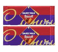 Dairy Milk Biscoff Chocolate Bar, 350g, Pack of 2, Creamy Milk Chocolate with Caramelised Biscuit