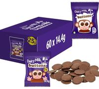 Dairy Milk Buttons Chocolate Bag 14.4g - Delicious Milk Chocolate Buttons (60 x Bags)