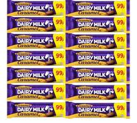 Dairy Milk Caramel Chocolate Bar 45g 99P PMP - Milk Chocolate With Caramel Centre - cdb (24 x Bars (Half Box))
