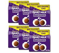 Dairy Milk Chocolate Buttons Big Share Bag 184.8g, 6 Packs - Ideal Chocolates Bundled by The Great British Kitchen