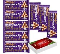 Dairy Milk Christmas Winter Chocolate Bar 100g With Gift Box - Milk and white chocolate in a Christmas shaped bar - cdb (10 x Bars)
