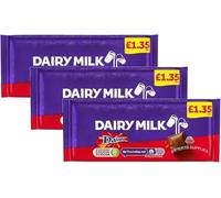 Dairy Milk Daim Chocolate Bar Bundle 120g Bars | Creamy Milk Chocolate with Crunchy Almond Caramel Pieces | Chocolate Gift Set | Sustainable Cocoa (3x Cad DM Daim Bars 120g)