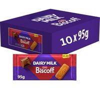 Dairy Milk Lotus Biscoff Chocolate Bar 95g, Pack of 10, Milk Chocolate with Caramelised Biscuit For Adults and kids by Experts Supplies Ltd
