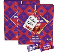Dairy Milk Lotus Biscoff Chocolate Chunk Advent Calendar 236g - (Pack of 2) | Cadbury Biscoff Advent Calendar 236g, 12 Dairy Milk Chunks, 12 Biscoff Chunks, Biscoff Spread Filling, Crunchy Biscoff Pieces