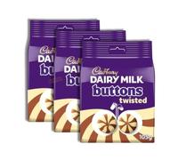 Dairy Milk Twisted Buttons 105G Delicious Tasty And Twisty Treat Gift Hamper For Birthday, Christmas 105g - Pack of 3x, 5x, 10x (3x)