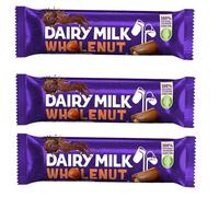 Dairy Milk Whole Nut Chocolate Bar 45g - Creamy Milk Chocolate with Crunchy Hazelnuts - Made with 100% Sustainably Sourced Cocoa (25 bar)