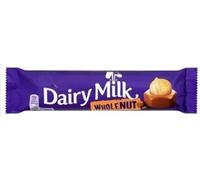 Dairy Milk Wholenut Milk Chocolate With Whole Hazelnut 45g (Pack Of 12) "The rich, decadent taste of chocolate" For All Occasions