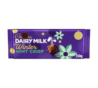 Dairy Milk Winter Mint Crisp Chocolate Bar 350g | Smooth Milk Chocolate with Mint Crisp Pieces, Sharing Chocolate Bar, Christmas & Festive Treat