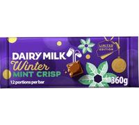 Dairy Milk Winter Mint Crisp Chocolate Bar, Limited Edition, 360g, 12 Portions
