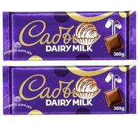 Dairy Milk XL Mint Crisp, Biscoff, Wholenut, Fruit & Nuts, Oreo and Galaxy Chocolate Bar 280g to 360g, Perfect for Sharing For Christmas & New year (x2, Dairy Milk 360g)