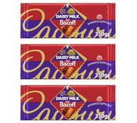Dairy Milk XL Mint Crisp, Biscoff, Wholenut, Fruit & Nuts, Oreo and Galaxy Chocolate Bar 280g to 360g, Perfect for Sharing For Christmas & New year (x3, Biscoff XL 350g)